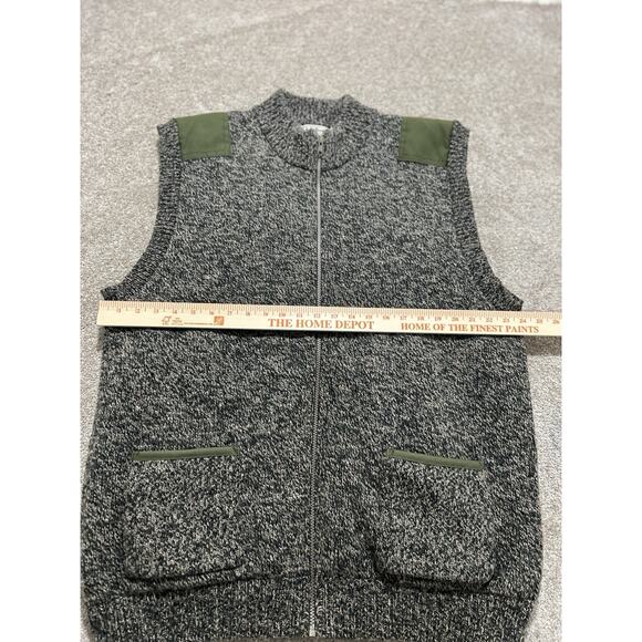 Vintage LL Bean Sweater Vest Mens XL Tall Wool Knit Full Zip Pockets USA Gray - Picture 3 of 8